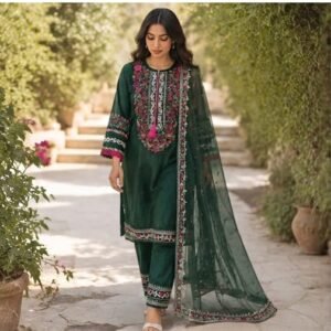 Luxury Embroided Micro Velvet 3-Piece Suit - Image 3