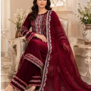 Luxury Embroided Micro Velvet 3-Piece Suit - Image 14